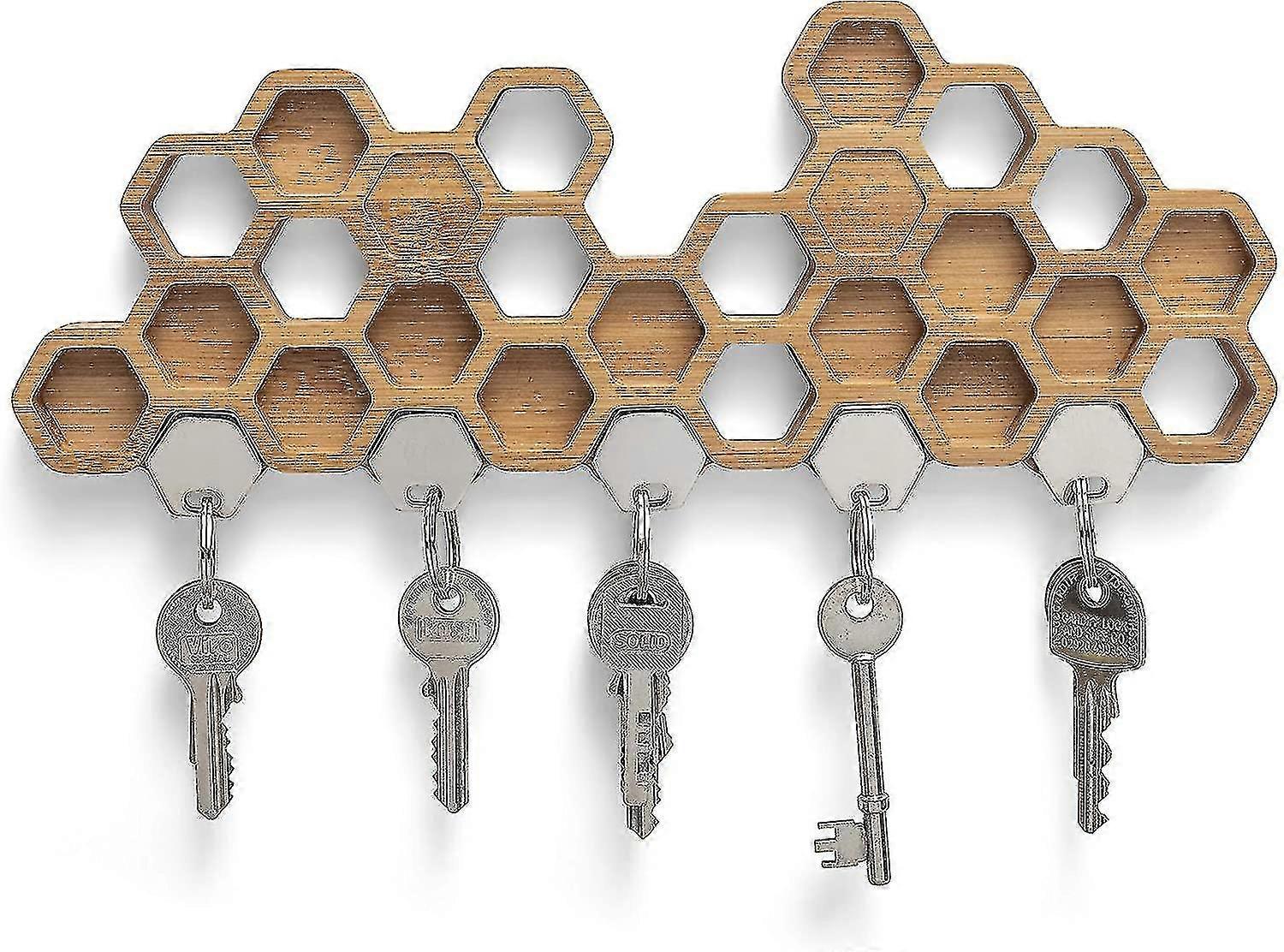 Magnetic Key Holder with 5 Hooks for Various Brands
