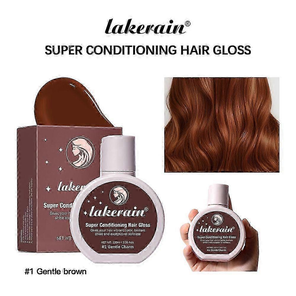 Hair Gloss - Super Conditioning Hair Gloss Chocolate Gleam for Natural Medium to Dark Brown Hair Rinse Out Semi-Permanent Hair Gloss that Enhances C