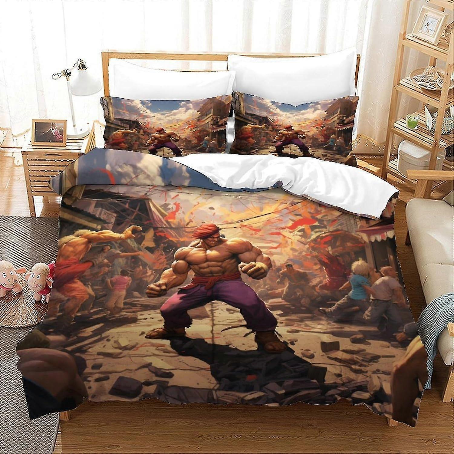 Anime Characters Bedding Set 3D Duvet Cover Set, Soft 100% Microfiber Bed Set 3PCS, Print Single Double King Size Microfiber Duvet Cover