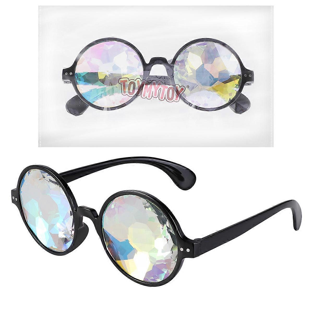 Holographic Glasses Diffraction Eyeglass Prop Costume Party Plastic 1Set