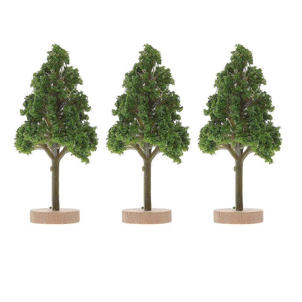 3pcs Miniature Model Trees for Diorama Scenery, Realistic Railroad Architecture Crafts, DIY Landscape Decoration & Mini Garden Accessories