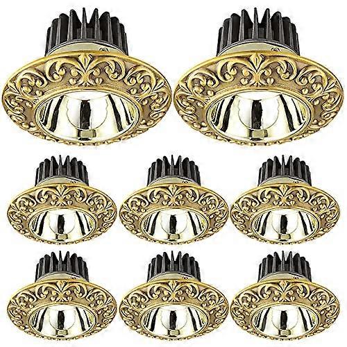 Messing Downlight Set 8 Augapfel Einbauleuchten 3000K 12W Umbausatz für Gänge UK 8 Stück Strahler 6-14W