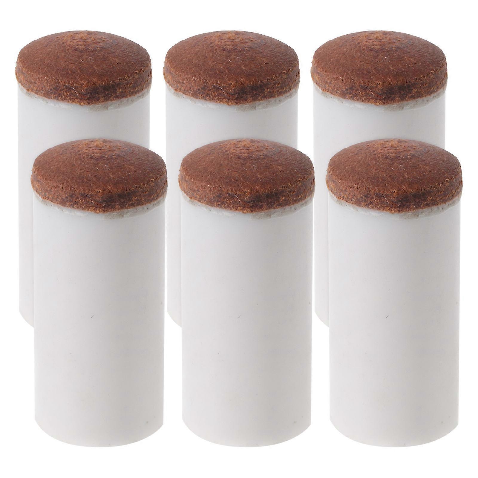 6pcs Durable Replacement Pool Cue Tips for Snooker and Billiard Sticks – Wear Resistant, Lightweight, Easy Storage for Improved Game Performance