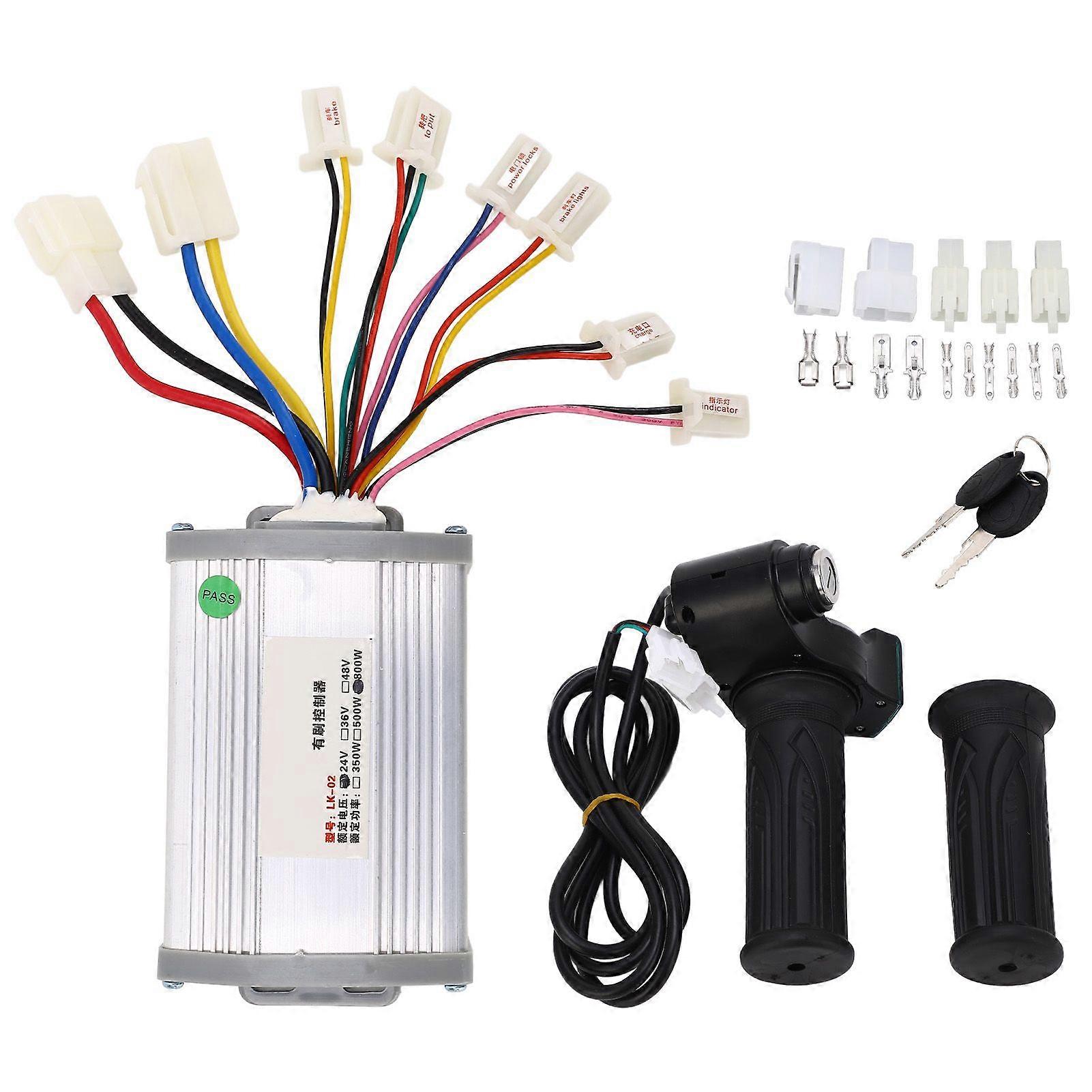 24V 800W Brushed Motor Controller Digital Power Display Twist Throttle Handle Electric Bicycle Scooters Conversion Kit YMQX)