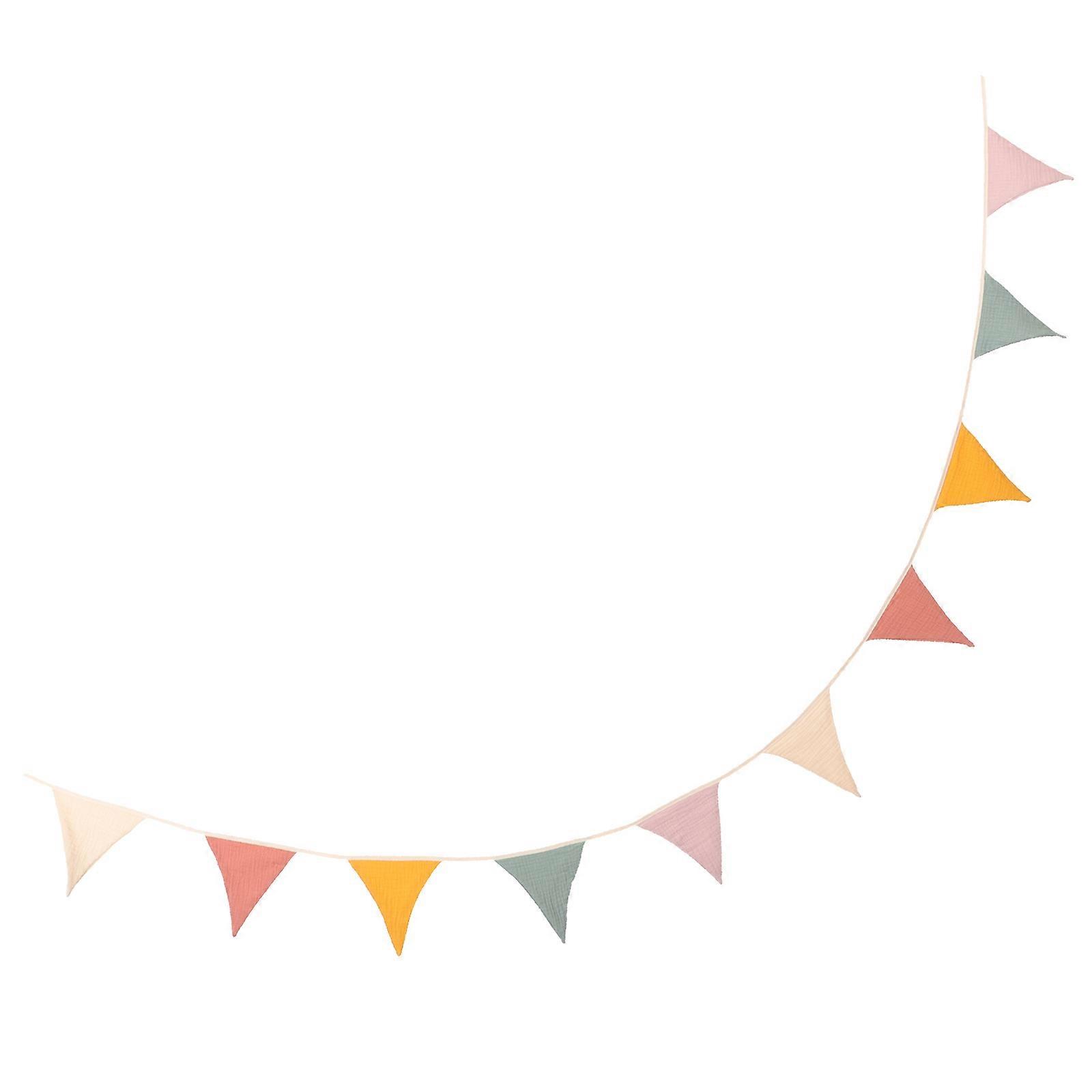 Colorful Triangle Bunting Banner Set for Birthday Shower Wedding Party Decorations Reusable Flags for Nursery Playroom Event Backdrop Festive