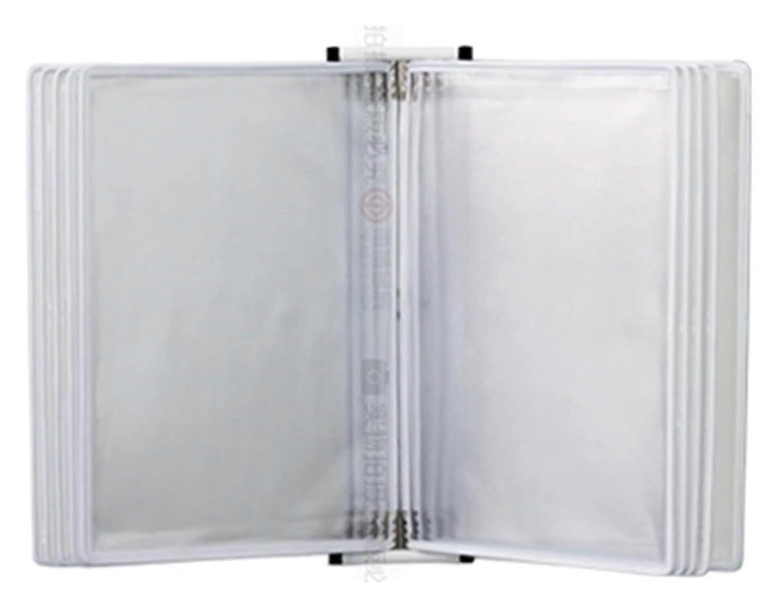 Wall Display System 10 Double-Sided A4 Letter Format Wall-Mounted Folder Holder for Menus Catalogs Reports White