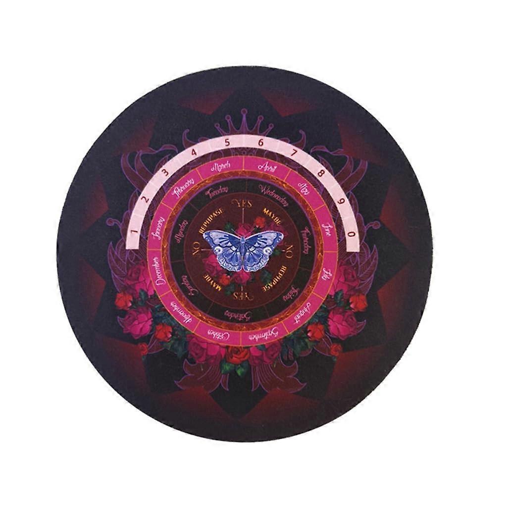 Fortune Telling Pad Rubber Divination Mat with Crystal Dowsing Rods and Pendulum for Table Board Game Use