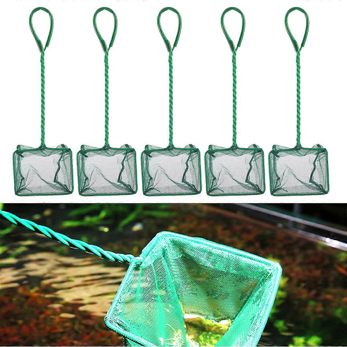 Tuck Net for Aquarium Landing Net for Catching Use 5Pcs Green Set