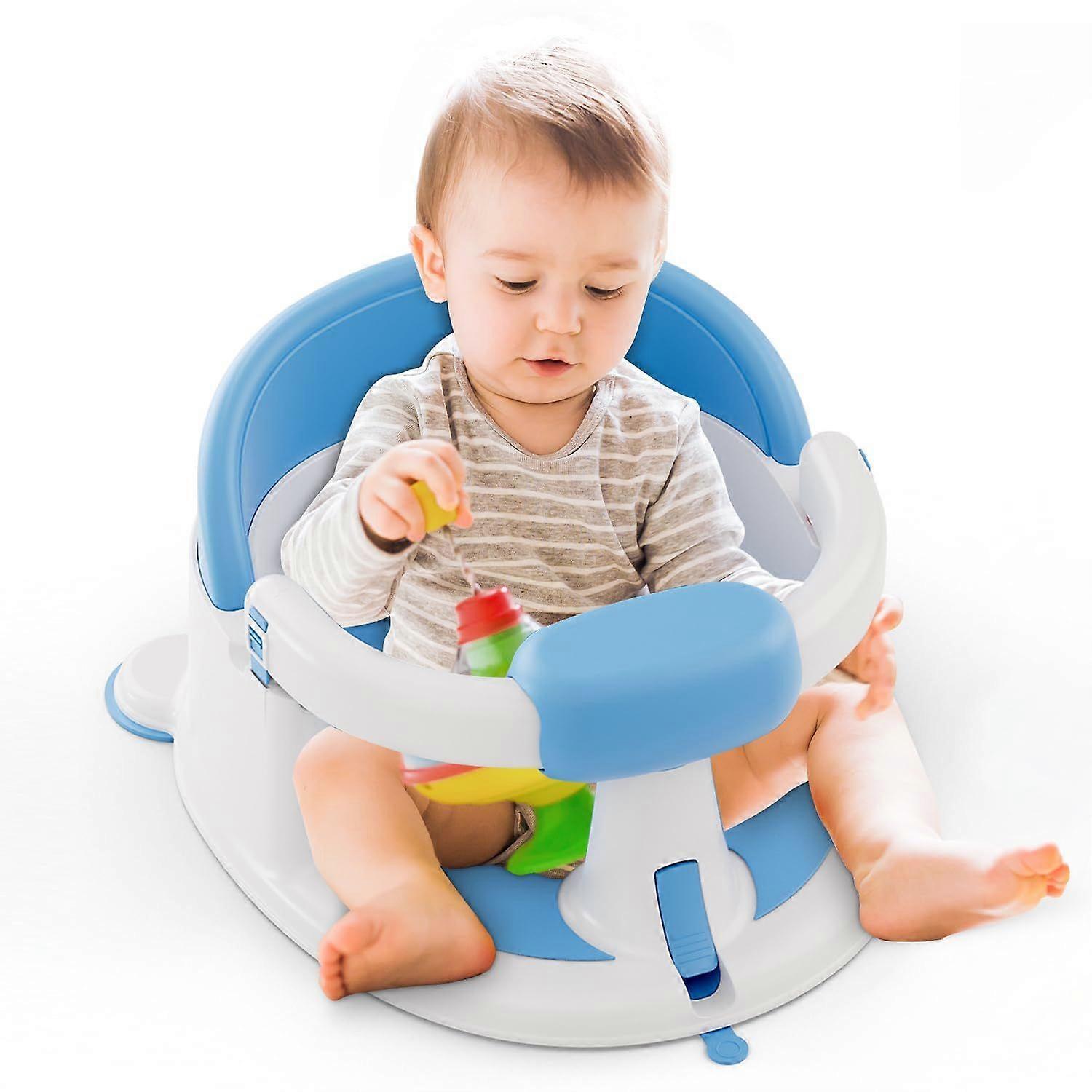 Non-Slip Infant Bathtub Chair with Suction Cups, Safe & Comfortable Baby Bath Support, Ideal for Sitting Up, Easy to Clean, Stable Design, Blue