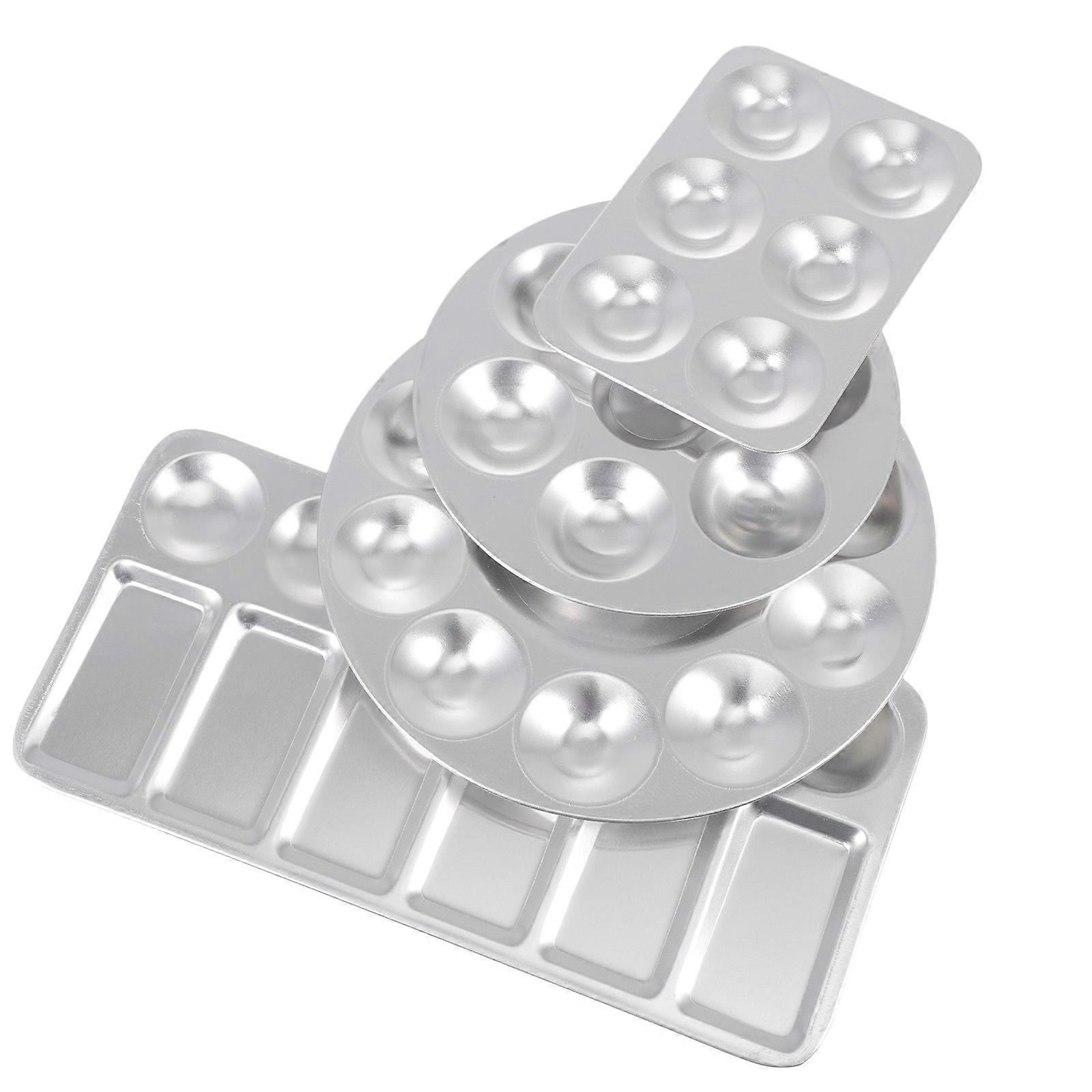 Aluminium Paint Tray for Storage Use Sturdy Artist Color Mixing Tray with Smooth Surface 4 Pieces