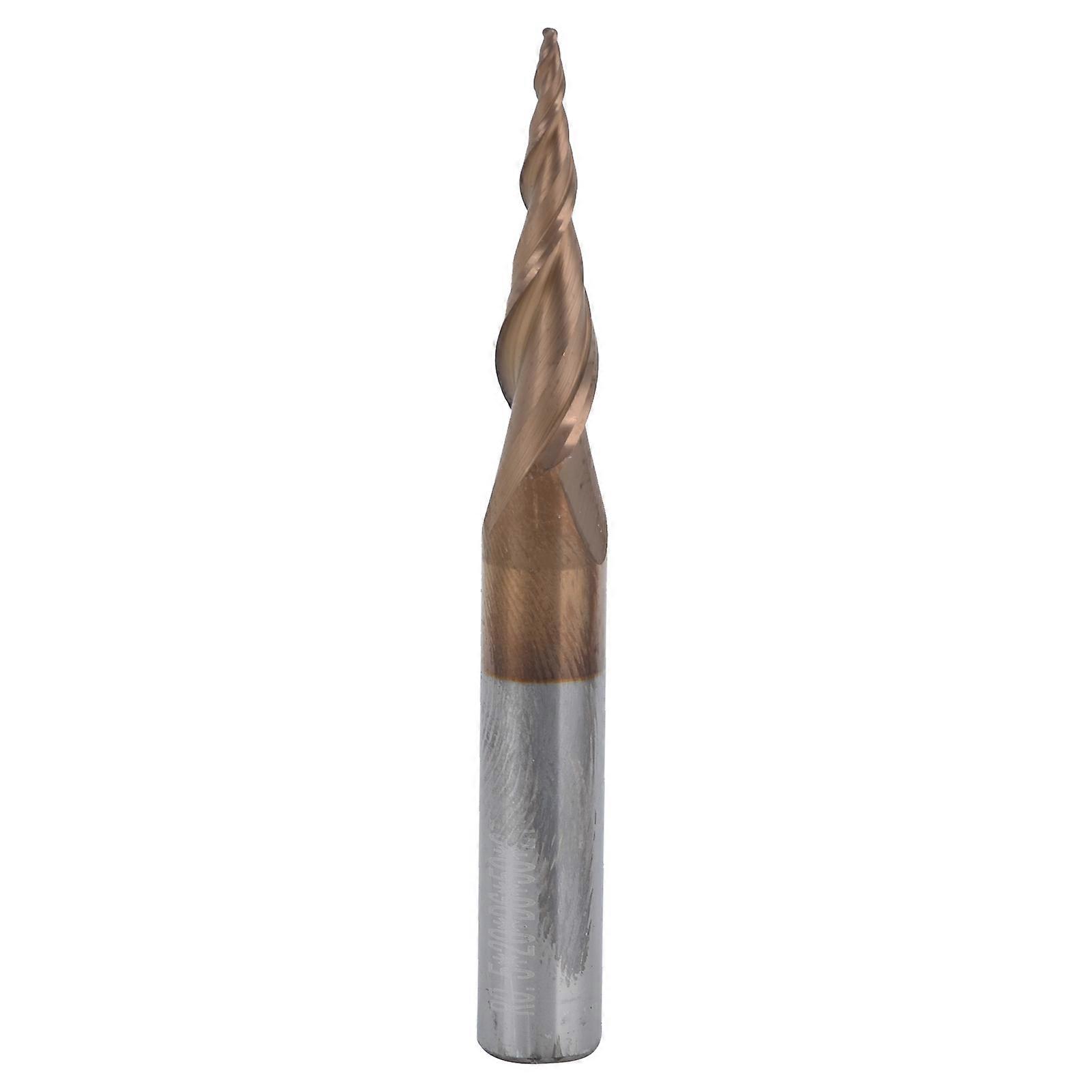 Cone End Mills Tungsten Steel Excellent Chip Removal Effect High Surface Finish for WoodcraftsR0.25x20x D6x50