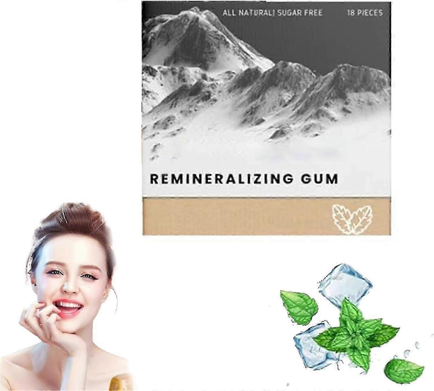 מסטיק Remineralize, מסטיק לעיסת מסטיק מחדש-מינרלים, מסטיק מסטיק אורגני Miracle Remineralizing Cheluminize, ללא סוכר עמיד לאורך זמן תחת מברשת Chewin