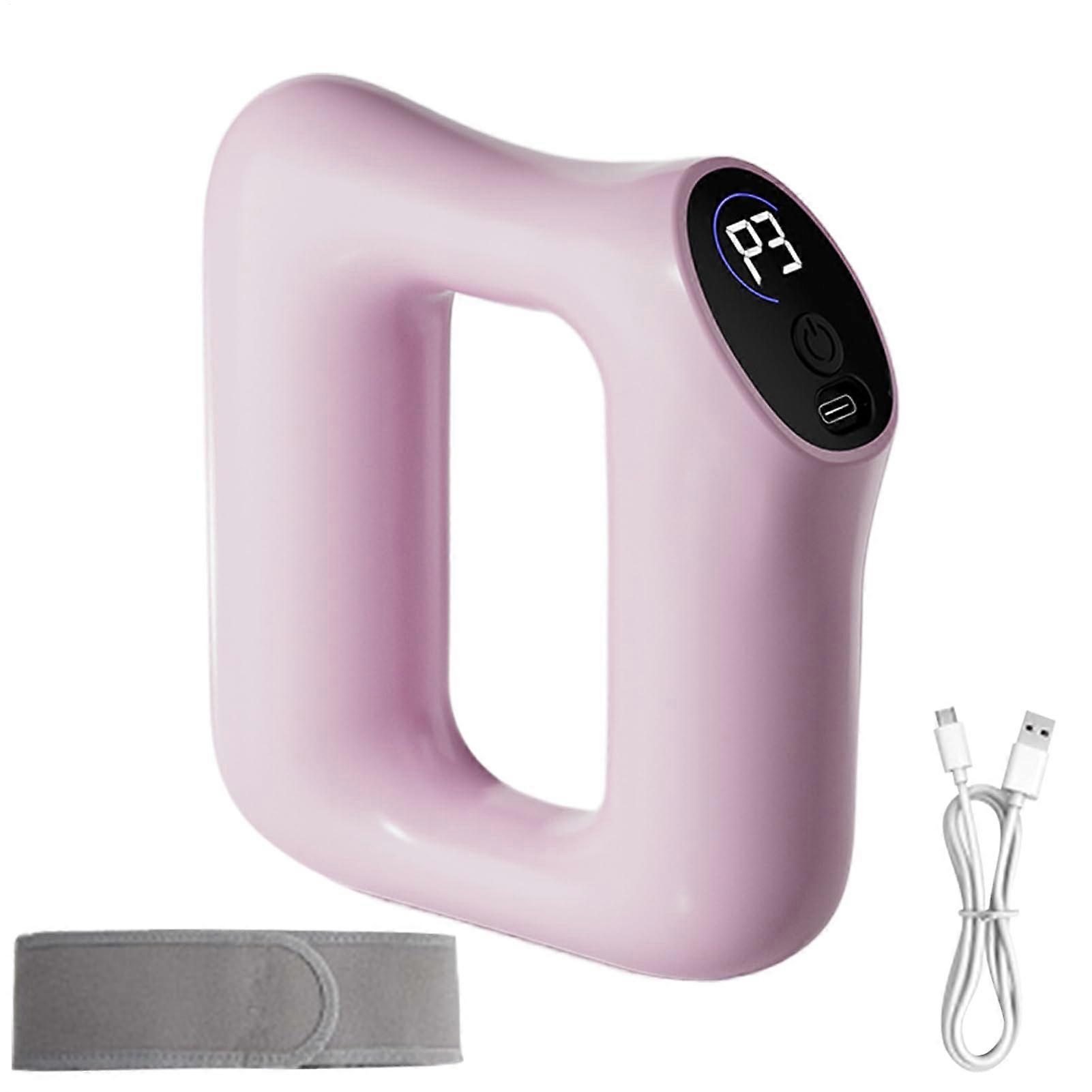 Electric Massager with Heated Function, Ergonomic Deep Tissue Full-Body Tool, Portable Rechargeable Device in Pink for Home Use