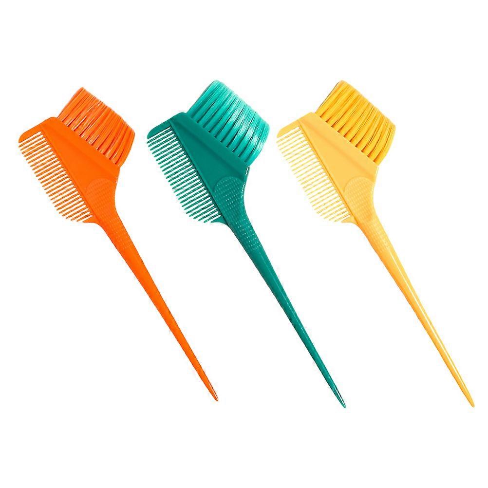 3pcs Hair Coloring Brush Set for Salon Use Assorted Color ABS Material Easy Clean and Professional Applicator