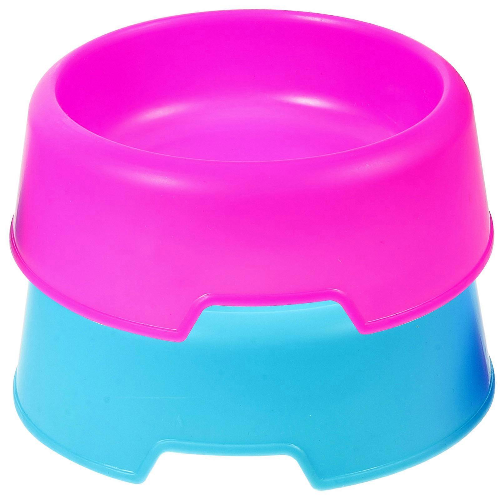 Plastic Dog Bowl for Food with Bright Colored Design and Stable Bottom Assorted Color