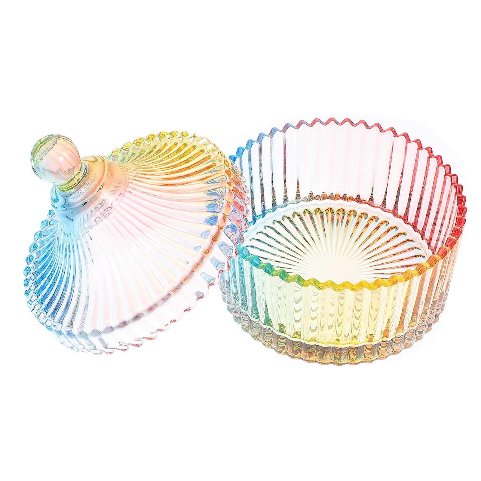 Transparent Colorful Glass Storage Jar Airtight Candy Jar for Kitchen, Dust Resistant Multi Purpose Container for Tea, Cereal, and Sweets