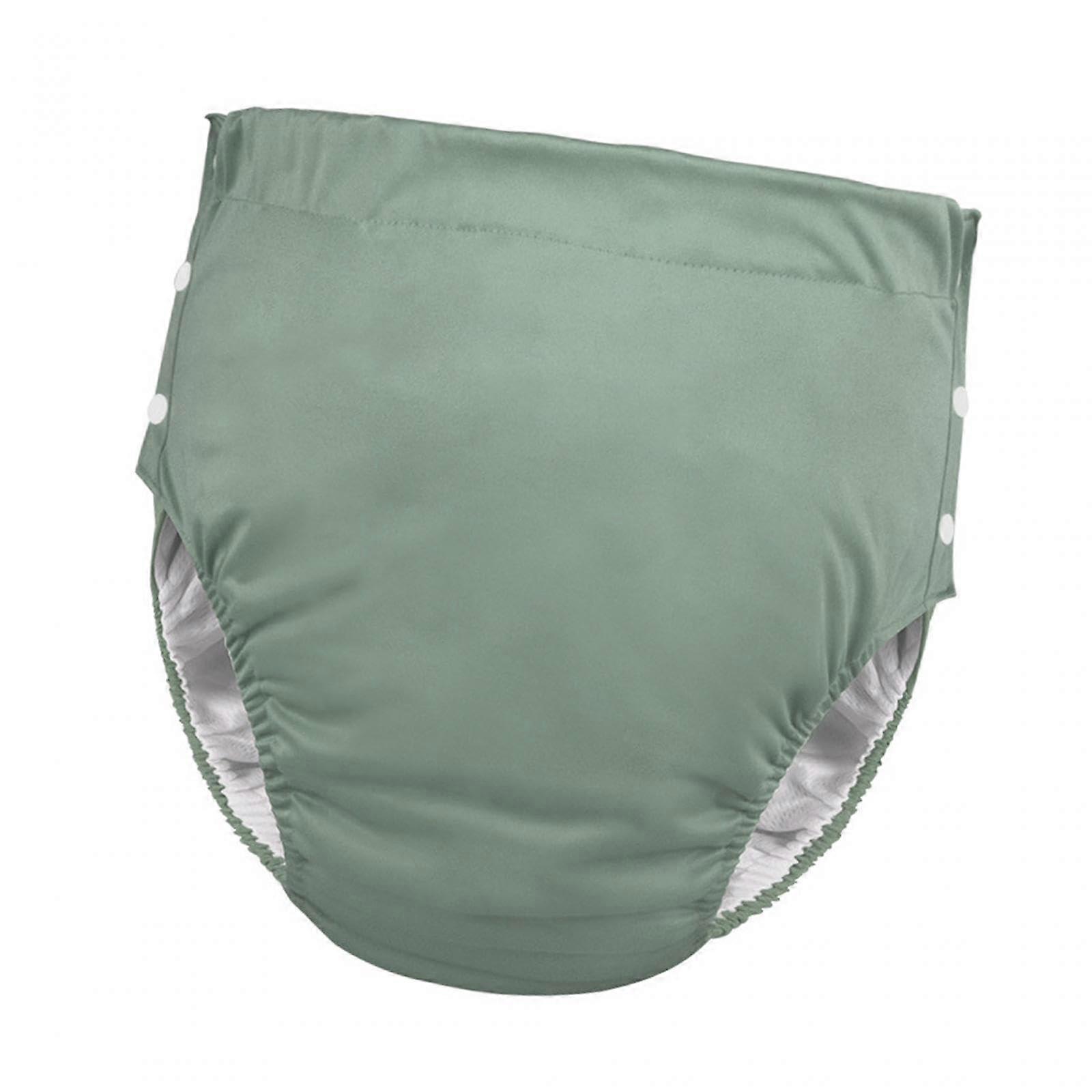 Cloth Diaper Adult Washable Nappy Cover Grey Leak-Proof Incontinence Pants Breathable Size Large