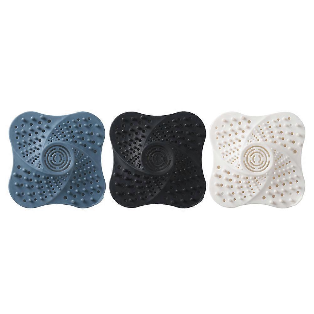 Hair Strainer Shower Kitchen Sink Strainer Bathroom Use Assorted Color 13x13cm Food Debris Trapping 3Pcs