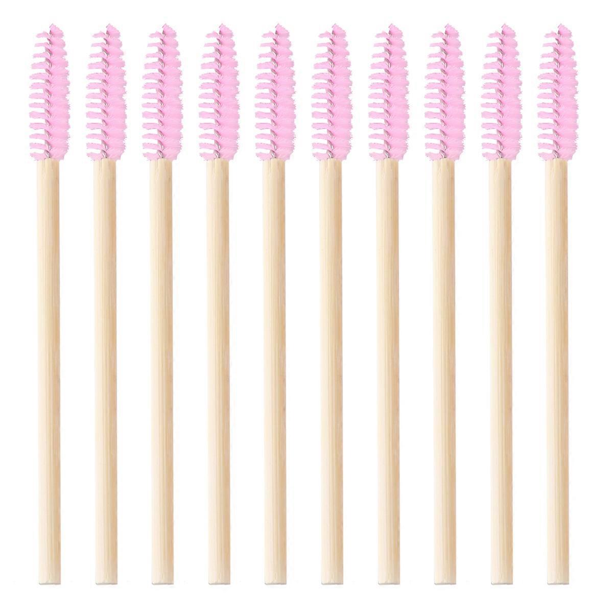 Disposable Bamboo Handle Eyebrow Brushes for Salon Use Portable Makeup Tools with Comfortable Grip