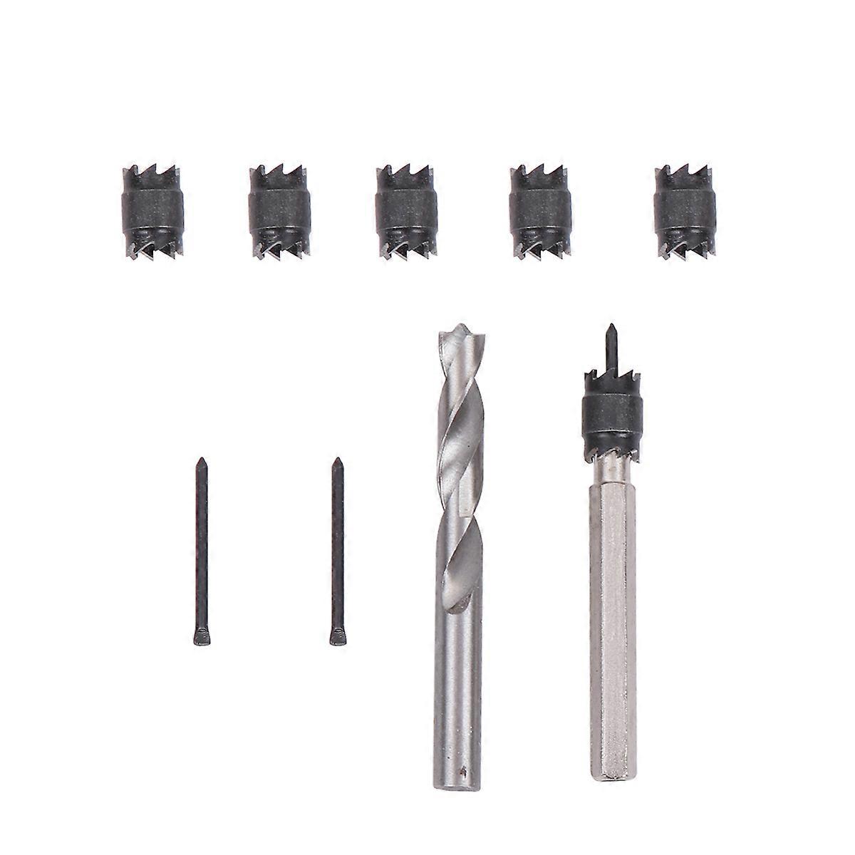 9pcs Electric Spot Weld Remover Drill Bits for Removing Welded Panels – Durable Silver Cutting Tools for Efficient Double Sided Use