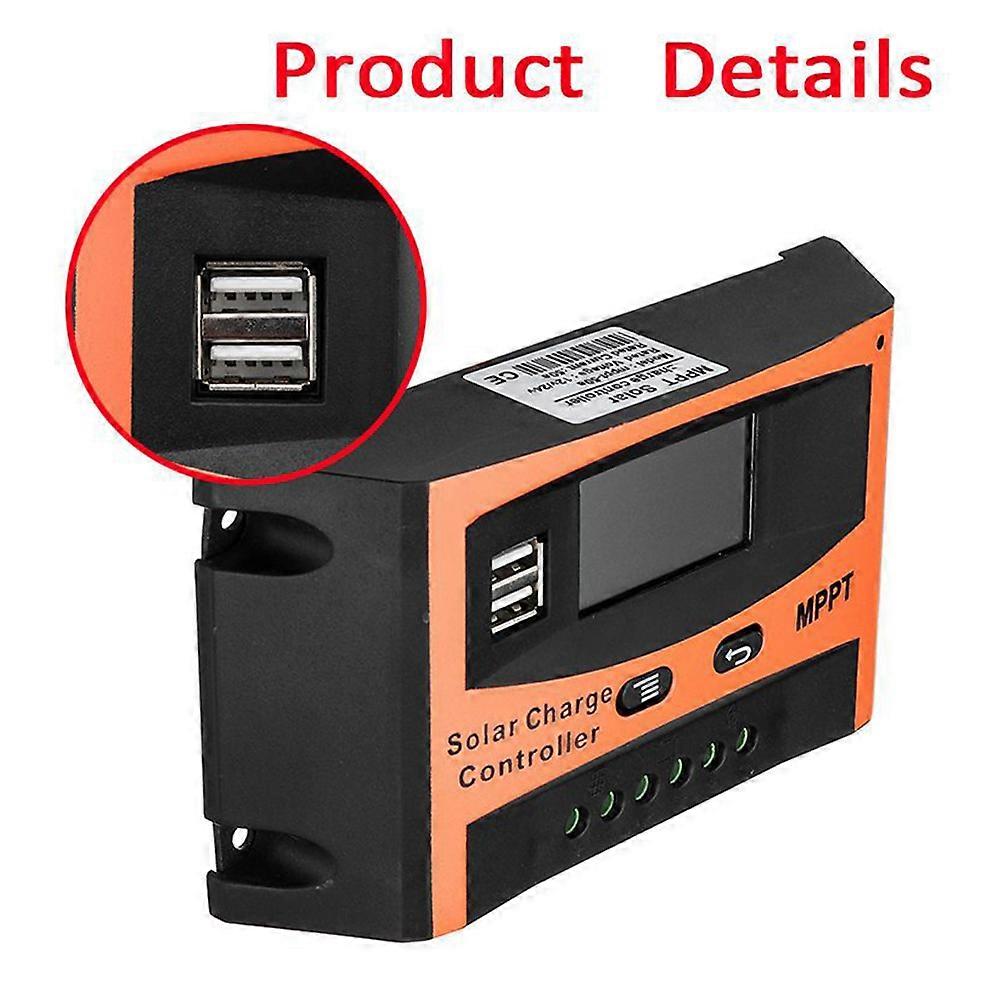 Durable Solar Charge Controller with LCD Display and Dual USB Output for Charging Use Multi 12V 24V