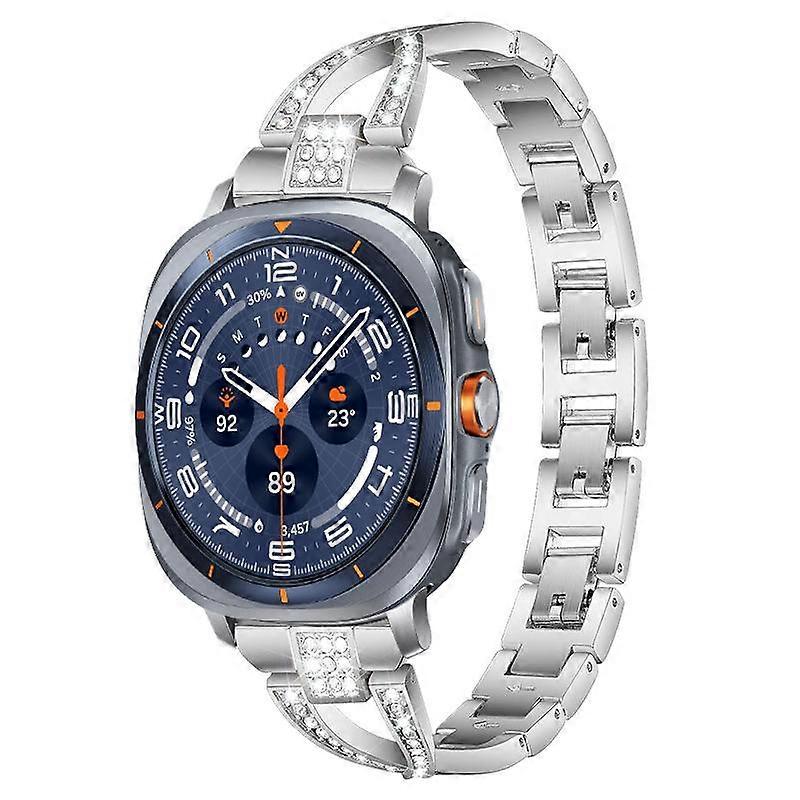 xDfind X-Shaped Single Row Diamond Metal Watch Band