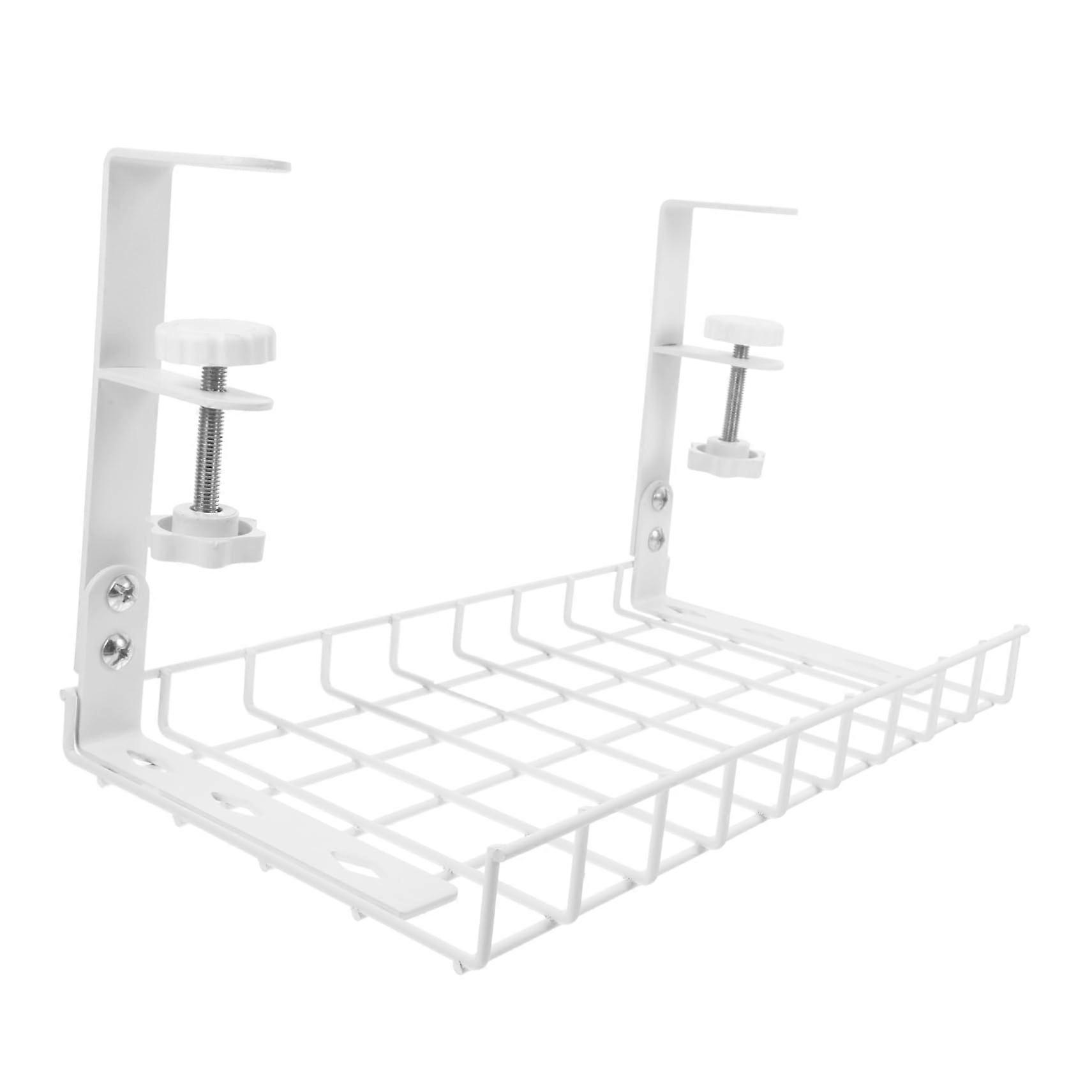 Iron White Under Desk Wire Management, Cable Organiser, Desk Cable Loop