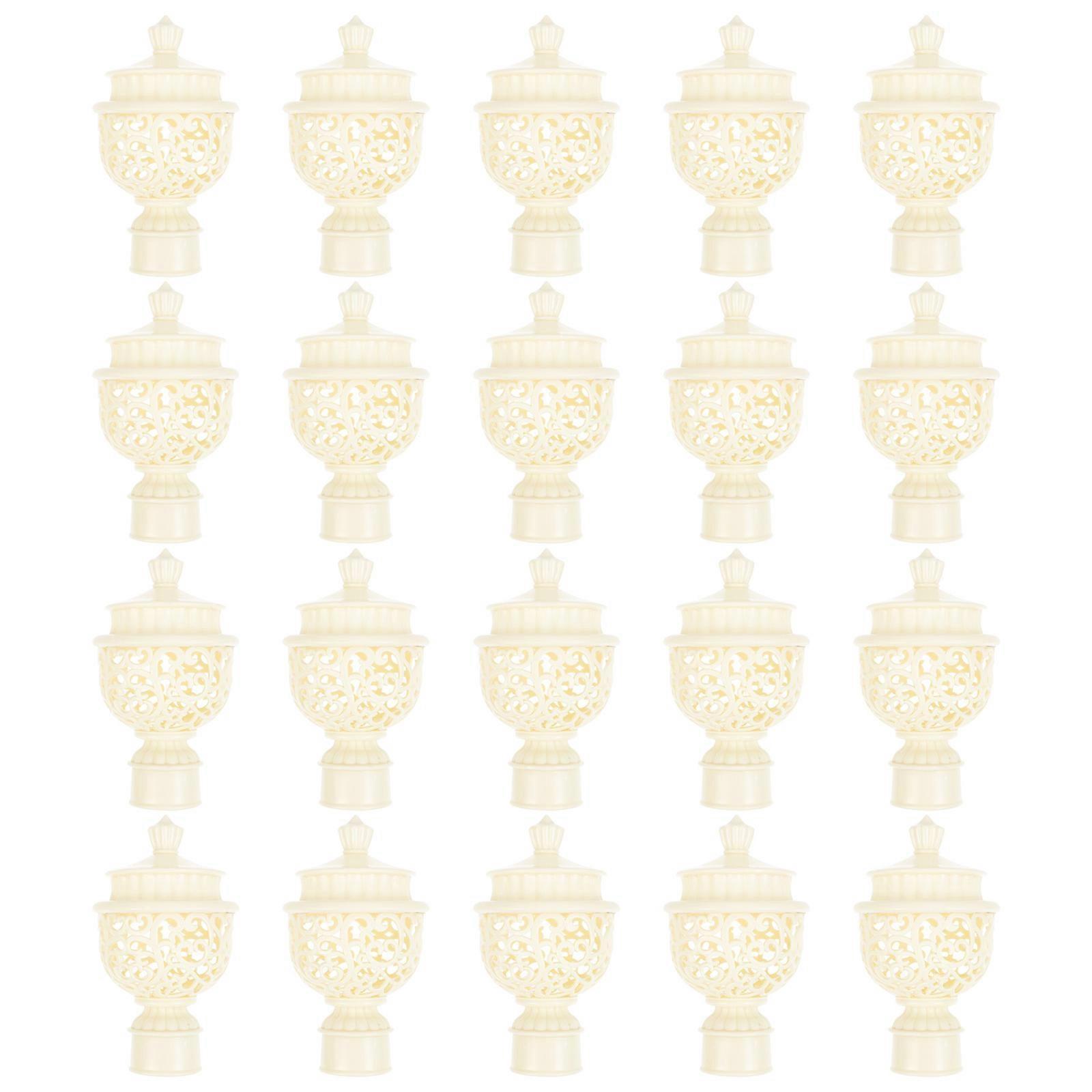 Drapery Pole End Cap Roman Style Office Decoration Plastic 4.5×2.5×2.5in 20Pack