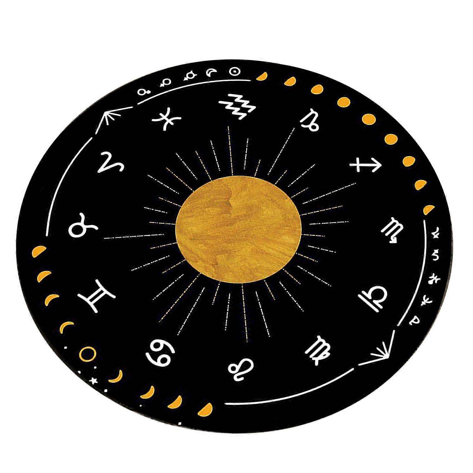 Pendulum Mat Sun And Moon Design Rubber Desk Mat And Mouse Pad 18 Inch For Divination And Dowsing Rods