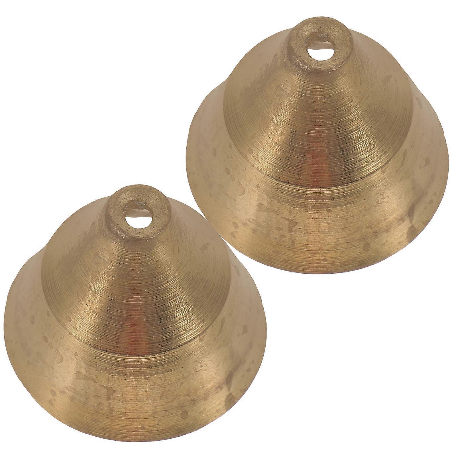 Musical Bells Hand Held Bells Copper Material Full Character Multiple Ways Play Music Lovers 2Pcs