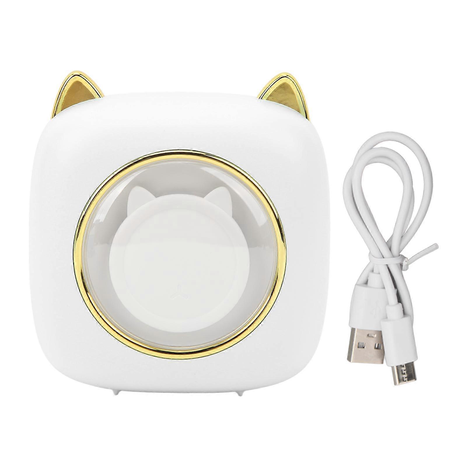 Mini Pocket Printer Portable Thermal Printer Bluetooth Wireless Printer with 7 Color Night Light for IOS for Android Cat Shape White