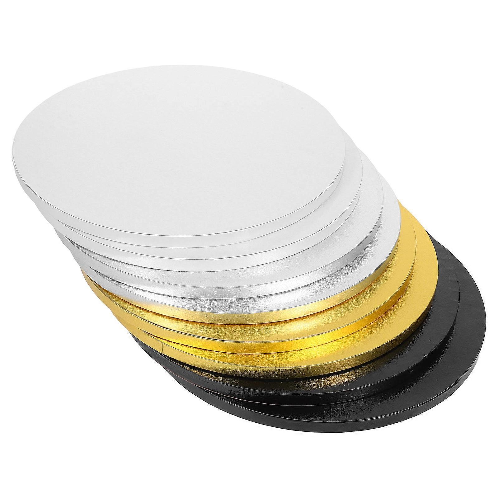 Disposable White Cake Cardboard Rounds Oil Resistant For Celebratory Events 12×12×0.5in 8Pcs