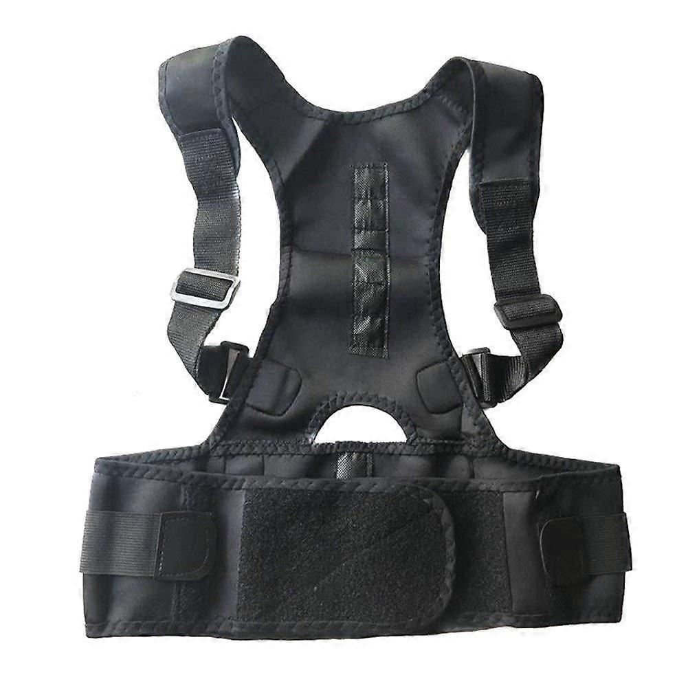 Adjustable Posture Corrector for Men and Women Magnetic Back Support Nylon Elastic Shoulder Back Brace Belt (Size: Small)