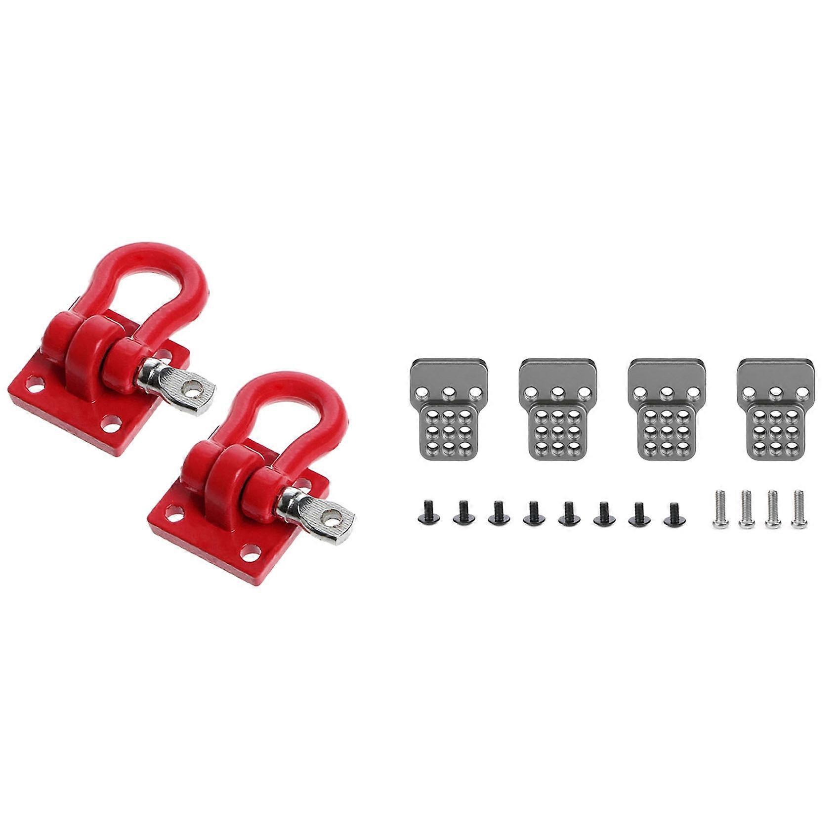 2 Set RC Car Part: 1 Set Climbing Trailer Tow Hook Hooks Buckle & 1 Set Adjustable Bracket Extender