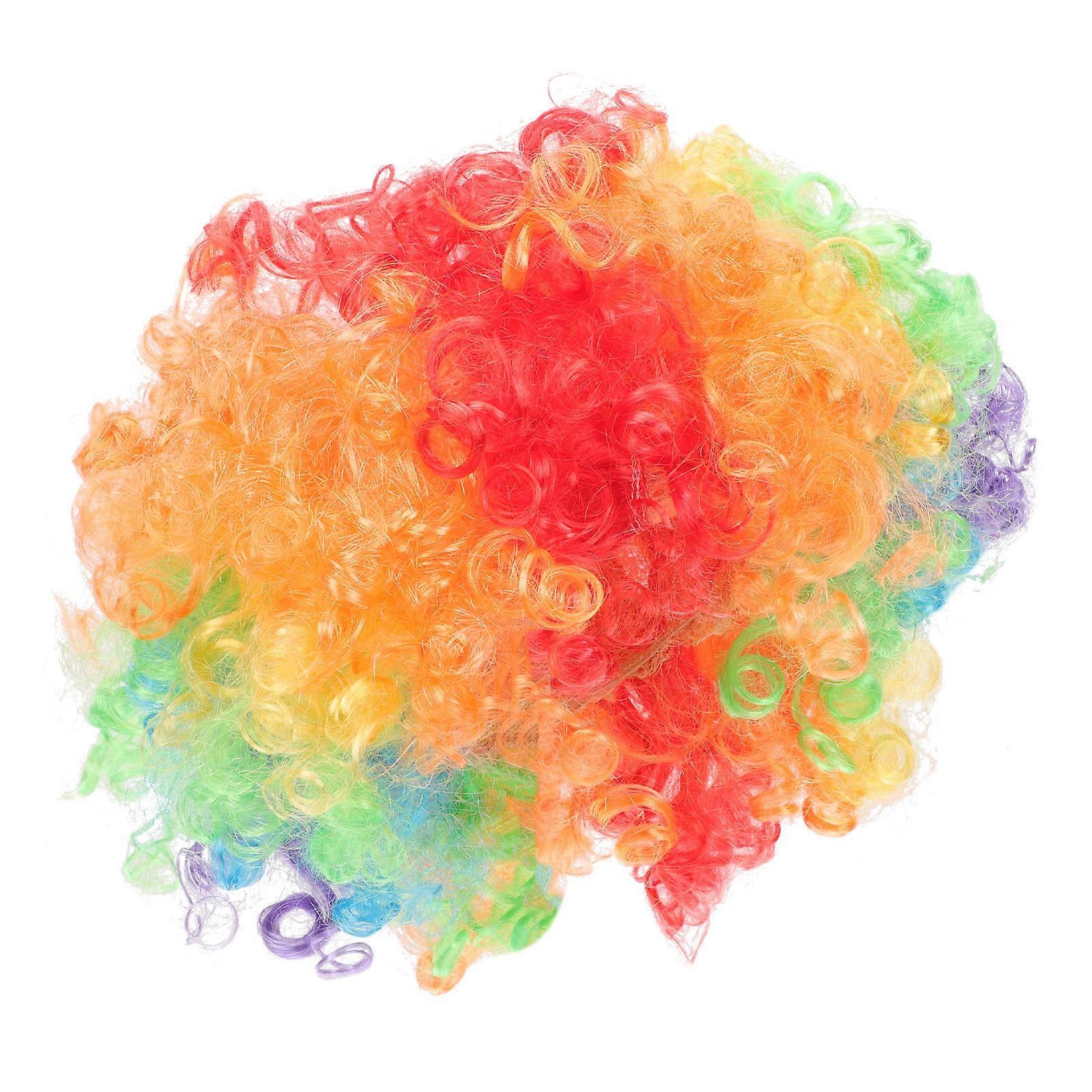 Durable Funny Clown Wig Multi Function Rainbow Synthetic Hair for Festivals Parties Costume Events Comfortable Easy to Wear Accessory