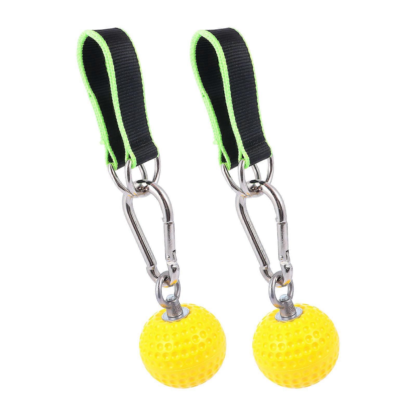 Climbing Pull Up Ball with Straps for Exercising Use Strength Trainer Yellow Stainless Steel PU 1 Pair