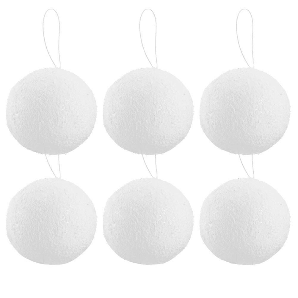 Holiday Layout Balls Christmas Hanging Pendants Party Entertainment Gift Giving Round Foam Plastic 6 Pcs