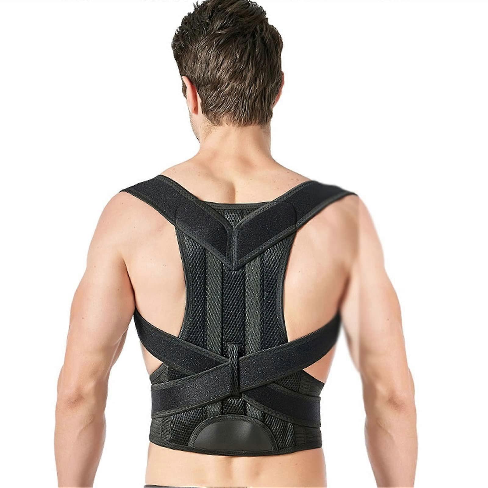 Posture Corrector for Men and Women - Breathable Lumbar Support Belt with Adjustable Elastic Straps for Back Pain Relief