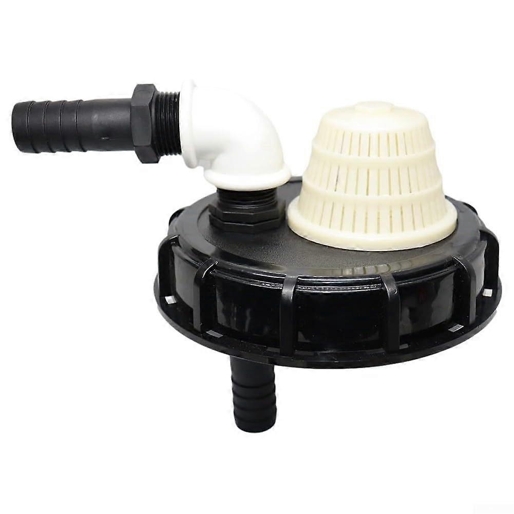 IBC Cap Water Tank Accessories, 163 mm Adapter Cap with 25 mm Pipe Quick Connector for Rain Barrels, Garden Irrigation Equipment