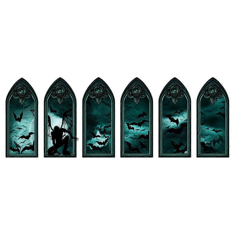 Ghost Pattern Bats Wall Stickers Halloween Decorative Wall Decor Removable 3D 1 Set