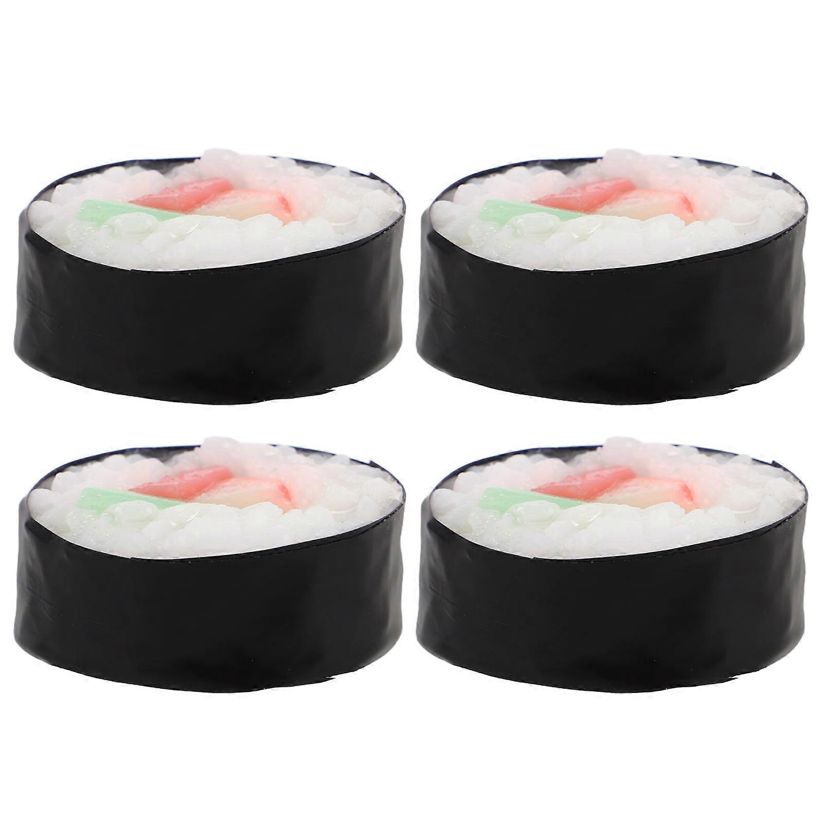 4pcs Realistic Sushi Rice Ball Japanese Onigiri Simulation Food Models for Decoration Educational Play Photography Shop Display