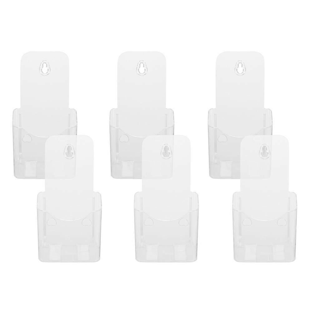 Clear Acrylic Brochure Holder Stand – 6PCS Display Rack for Business Cards, Pamphlets, and Brochures – Easy to Clean, Stable Design for Offices,