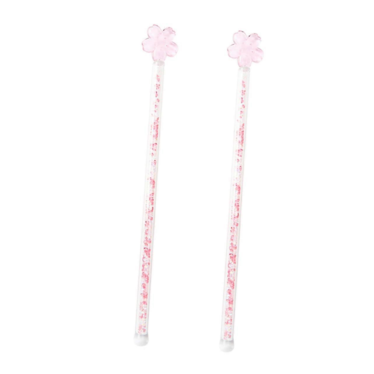 Glass Stirring Sticks for Model Paint Bottles 2-Pack, Floral Pattern, Durable Mixing Rods for Beverages and Crafts
