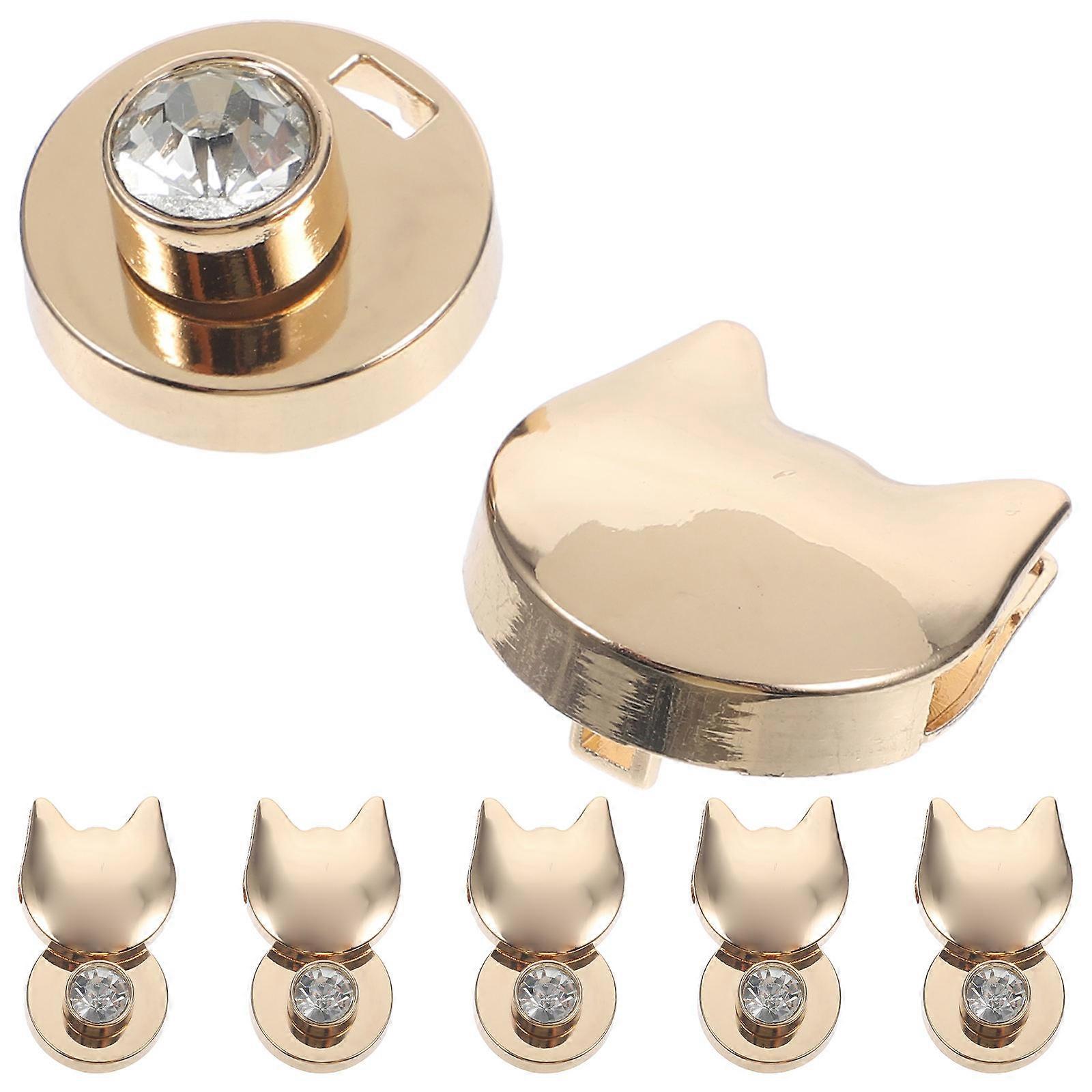 6pcs Golden Zinc Alloy Cat Shaped Bag Locks for Decor Durable Smooth Hardware