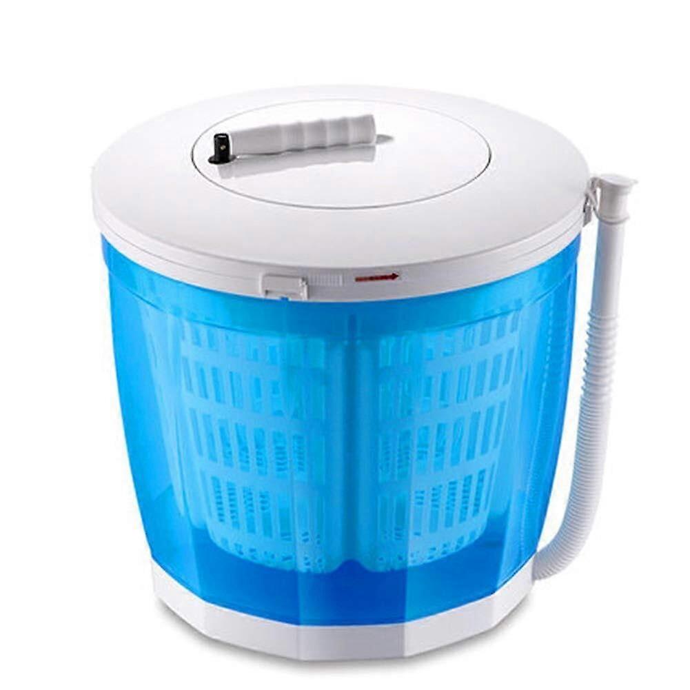 Hand Crank Mini Washing Machine, Portable Manual with Automatic Drain, Double Wash Cycles, Compact, EcoFriendly (Blue)
