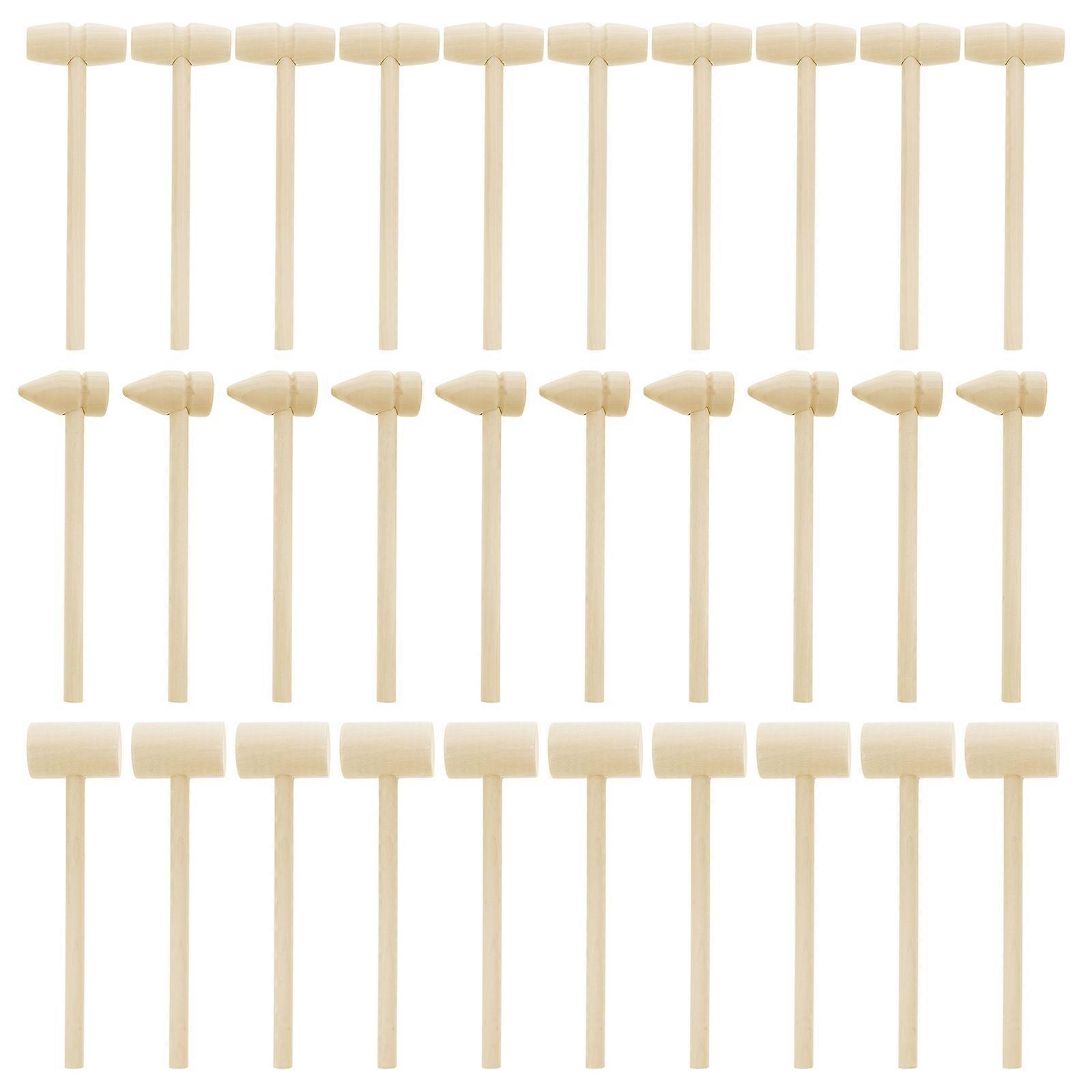 30pcs Mini Wooden Hammers for Safe Surface, Educational Toy to Improve Fine Motor Skills and Eye Hand Coordination for Kids