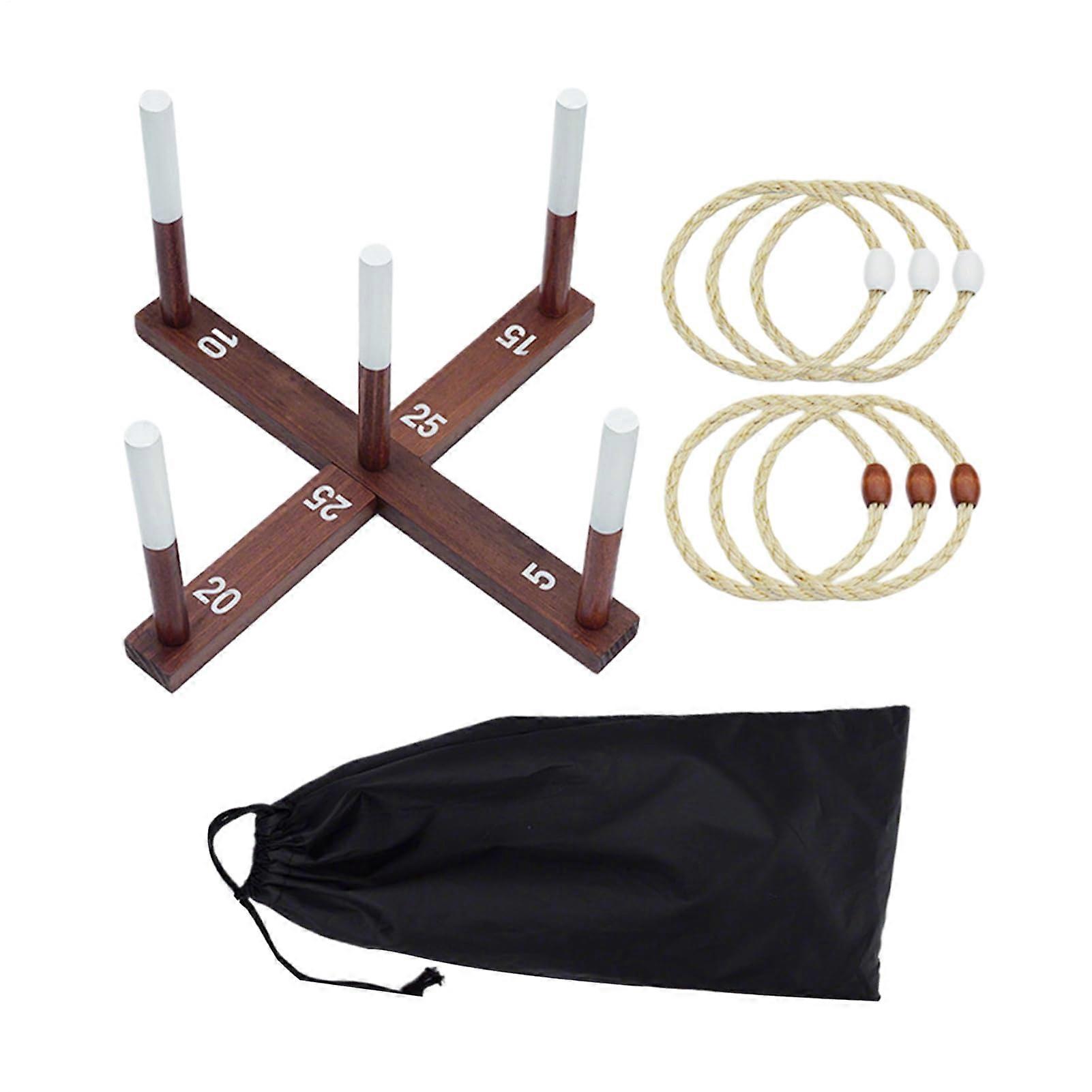 Town Ring Set - Durable Outdoor Toss Game Kit for Garden, Beach, and Backyard Activities with Carry Bag and Lightweight Features