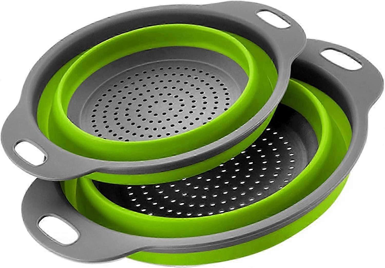 2pcs set silicone colander, foldable filter,fruit and vegetable basket