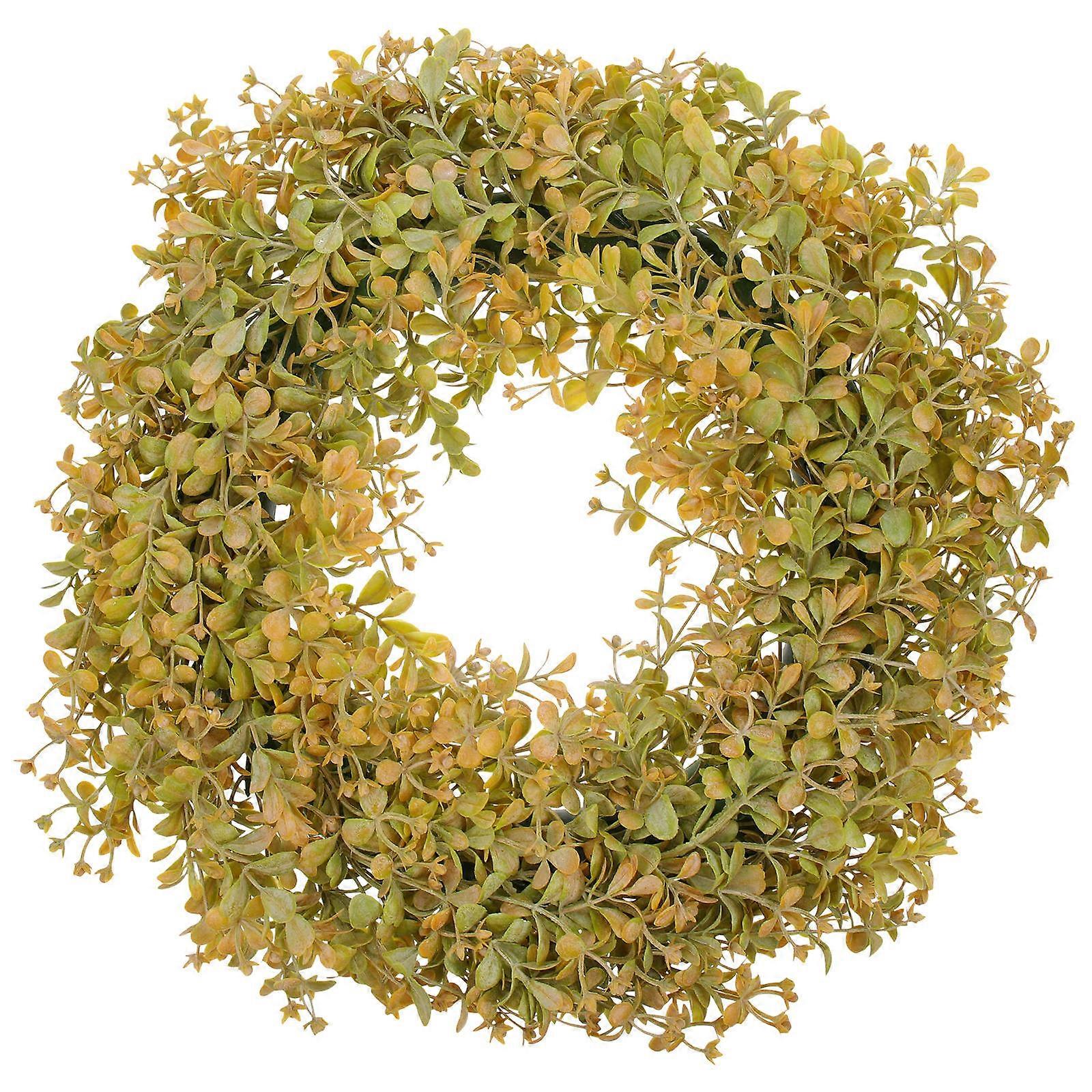 Artificial Eucalyptus Stems Eucalyptus Wreath Daily Indoor Decor Realistic Texture Yellow 1Pcs