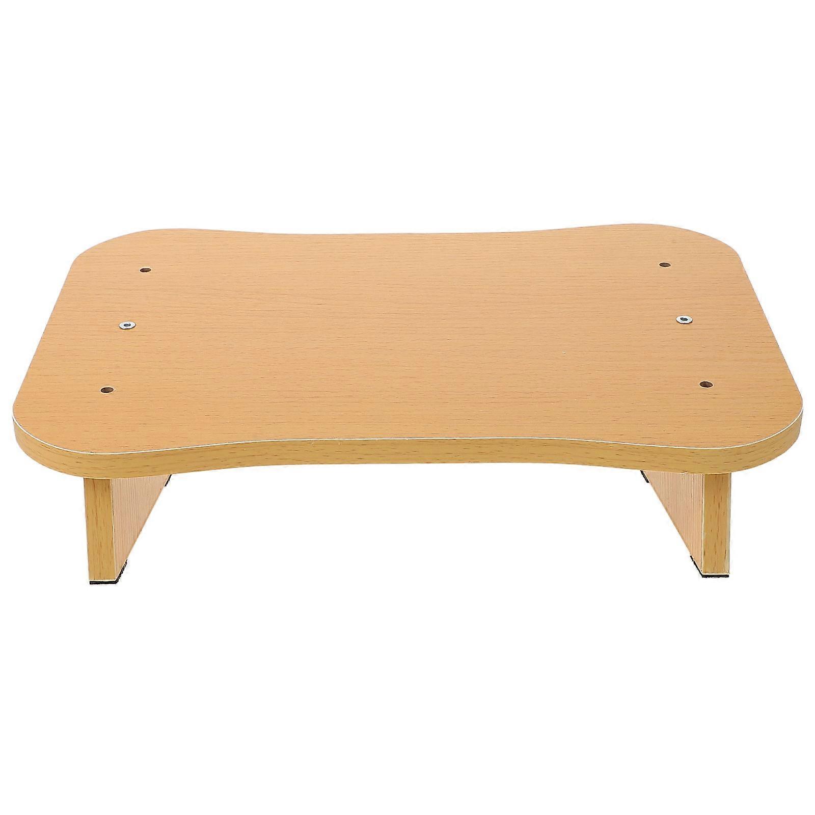 Comfortable Under Desk Footrest Stool for Adults in Khaki Wood Color 7.5 Inches High